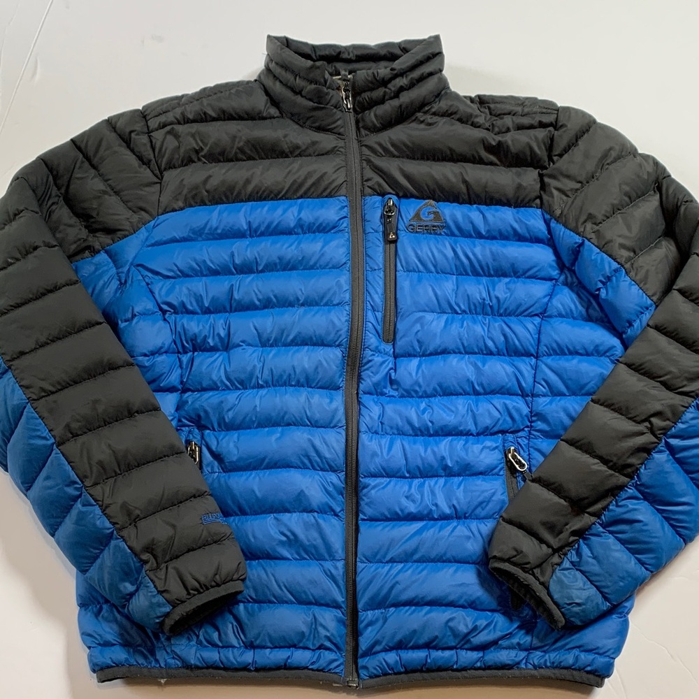 Gerry Men's Black and Blue Puffer down Jacket large